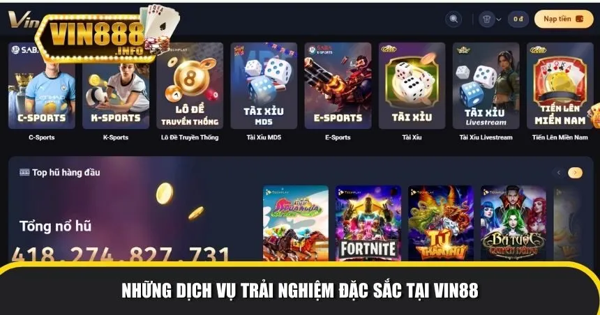 Những dịch vụ trải nghiệm đặc sắc tại Vin88 Những dịch vụ trải nghiệm đặc sắc tại Vin88